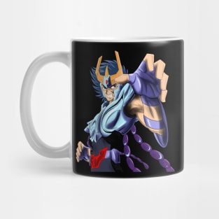 ikki the phoenix saint in immortal myth cloth in saint seiya art ecopop in black Mug